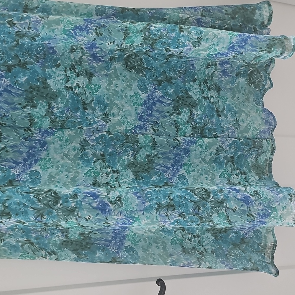 Dress Barn Blue Floral Watercolor Dress Size 22 - Picture 9 of 13